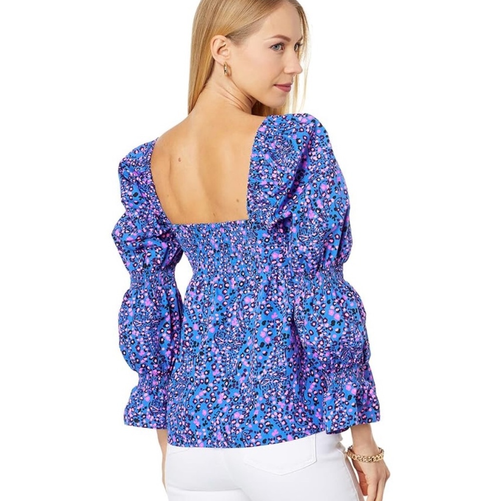 Lilly Pulitzer Blue and Pink Floral Blouse